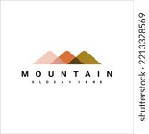 beautiful color three mountains vector logo
