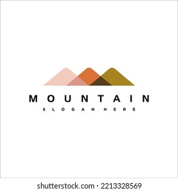 beautiful color three mountains vector logo