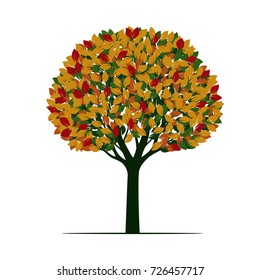 Beautiful Color Tree Vector Illustration Stock Vector (Royalty Free ...