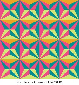 Beautiful color triangular texture. Autumn colors seamless pattern. Polygonal texture.