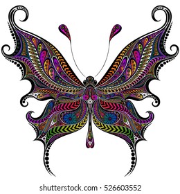 Beautiful color vector butterfly made of flowers