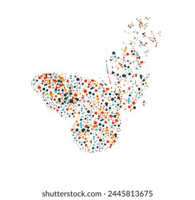 Beautiful colored abstract butterflies. hand drawing. Not AI. Vector illustration.