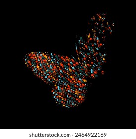 Beautiful colored abstract butterflies. hand drawing. Not AI. Vector illustration.