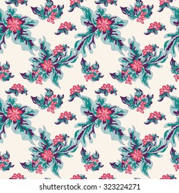 beautiful colored abstract flowers on a light background tender seamless pattern