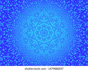 Beautiful colored falling circles. Stylish vector snowflake. New Year element of your design. Blue colored round confetti festive happy chaotic decor.