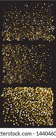 beautiful colored falling circles. Vector illustration backdrop. Unusual element of design. Gold set of colored round confetti festive happy chaotic decor.