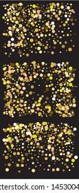 beautiful colored falling circles. Vector illustration art. Random element of design. Gold set of colored round confetti festive happy chaotic decor.