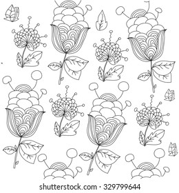 beautiful colored floral pattern on a white background