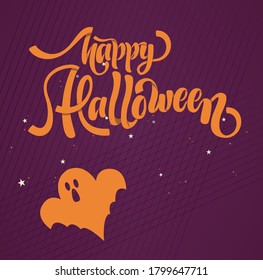 
Beautiful colored Halloween card with volumetric letters