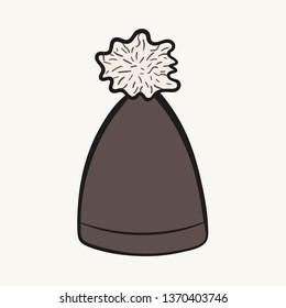 Beautiful colored icon of a winter cap