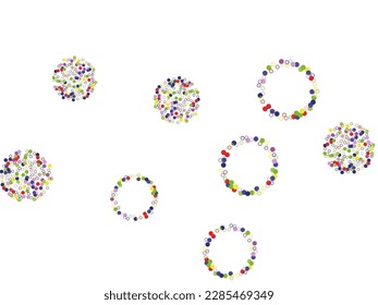 Beautiful colored illustration with blurred circles in nature style.  Pattern for web page, banner,poster, card. Blurred bubbles on abstract background with colorful gradient. 