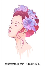 beautiful colored illustration vector imitation watercolor