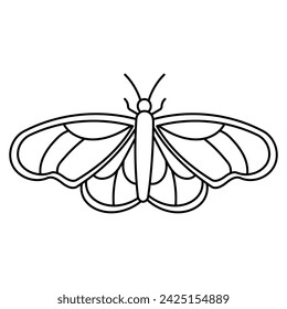 beautiful colored insect butterfly that flies outside in the garden.Line icon