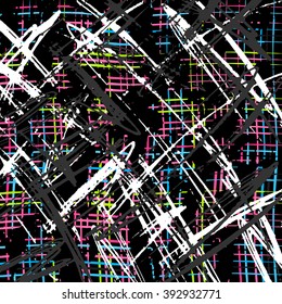 beautiful colored lines Graffiti on a black background vector illustration