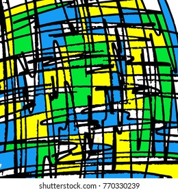 beautiful colored lines Graffiti on a black background vector illustration