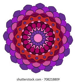Beautiful colored mandala. Hexagonal star. A pattern for a color book. Picture for the album. Template for printing on fabric. Image for meditation.