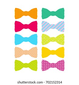 Beautiful colored men's bow ties with different patterns