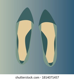 beautiful colored pair of shoes on a colored background