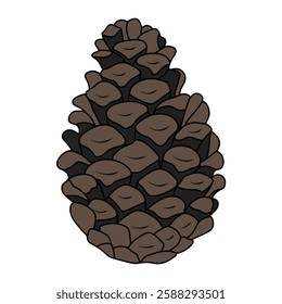 Beautiful Colored Pine Cone Vector Illustration Showcasing Natural Details and Textures