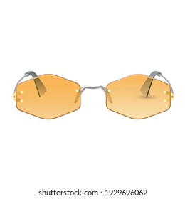 beautiful colored realistic glasses fancy interesting shape for masquerade isolate on white background illustration