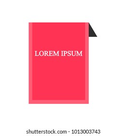 Beautiful colored ribbon. Realistic Ribbon with inscription: Lorem ipsum