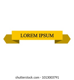 Beautiful colored ribbon. Realistic Ribbon with inscription: Lorem ipsum