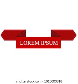 Beautiful colored ribbon. Realistic Ribbon with inscription: Lorem ipsum
