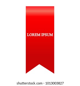 Beautiful colored ribbon. Realistic Ribbon with inscription: Lorem ipsum