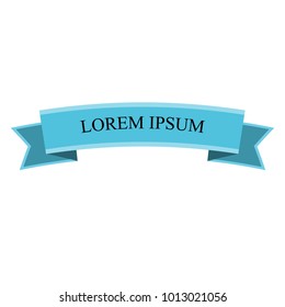 Beautiful colored ribbon. Realistic Ribbon with inscription: Lorem ipsum