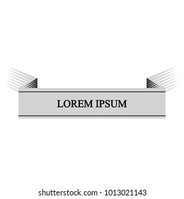 Beautiful colored ribbon. Realistic Ribbon with inscription: Lorem ipsum