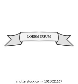 Beautiful colored ribbon. Realistic Ribbon with inscription: Lorem ipsum