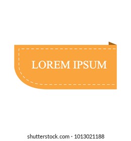 Beautiful colored ribbon. Realistic Ribbon with inscription: Lorem ipsum