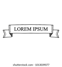 Beautiful colored ribbon. Realistic Ribbon with inscription: Lorem ipsum