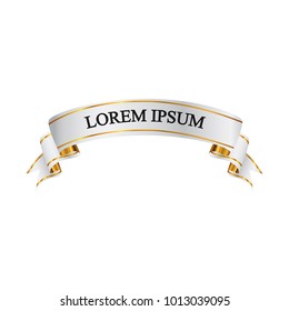 Beautiful colored ribbon. Realistic Ribbon with inscription: Lorem ipsum