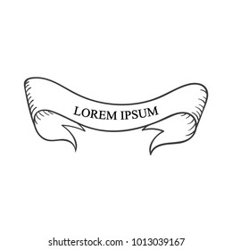 Beautiful colored ribbon. Realistic Ribbon with inscription: Lorem ipsum