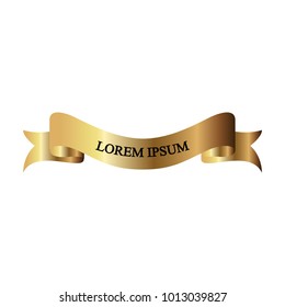 Beautiful colored ribbon. Realistic Ribbon with inscription: Lorem ipsum