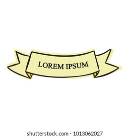 Beautiful colored ribbon. Realistic Ribbon with inscription: Lorem ipsum