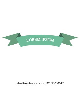 Beautiful colored ribbon. Realistic Ribbon with inscription: Lorem ipsum