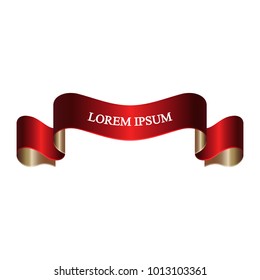 Beautiful colored ribbon. Realistic Ribbon with inscription: Lorem ipsum