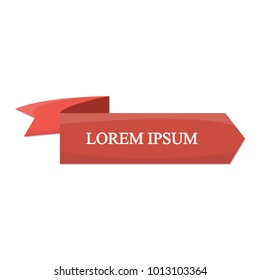 Beautiful colored ribbon. Realistic Ribbon with inscription: Lorem ipsum