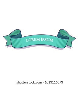 Beautiful colored ribbon. Realistic Ribbon with inscription: Lorem ipsum