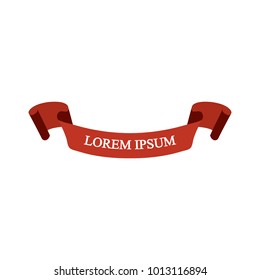 Beautiful colored ribbon. Realistic Ribbon with inscription: Lorem ipsum
