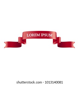 Beautiful colored ribbon. Realistic Ribbon with inscription: Lorem ipsum