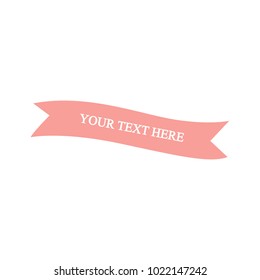 Beautiful colored ribbon. Realistic Ribbon with inscription:your text here