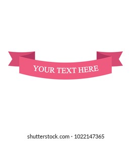 Beautiful colored ribbon. Realistic Ribbon with inscription:your text here