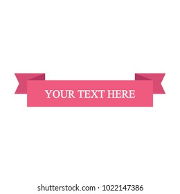 Beautiful colored ribbon. Realistic Ribbon with inscription:your text here