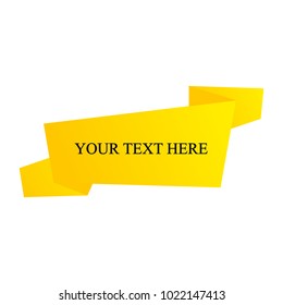 Beautiful colored ribbon. Realistic Ribbon with inscription:your text here