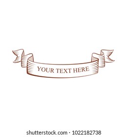 Beautiful colored ribbon. Realistic Ribbon with inscription:your text here