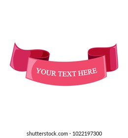 Beautiful colored ribbon. Realistic Ribbon with inscription:your text here