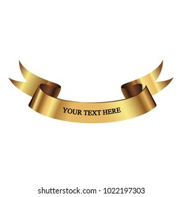 Beautiful colored ribbon. Realistic Ribbon with inscription:your text here